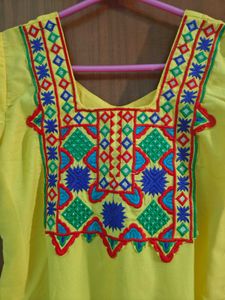 Embroidered Yellow Kurta