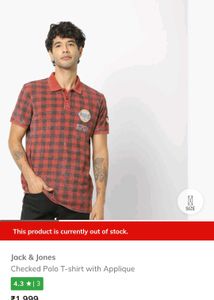 Jack &amp; Jones Checked Polo T-shirt with Applique