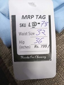 L@78 Size-32 Blue Flare Leg Trousers