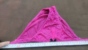 Pink Lace Thong with Bow Detail 🖤