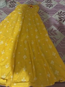Yellow Floral Long Maxi Dress