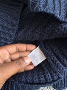 Navy Blue Knit Pullover Sweater