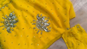 Chiffon Bright Yellow ✨Saree Blouse