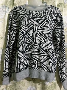 Abstract Print Long Sleeve Top