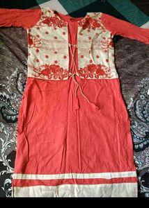 Elegant Red &amp; Gold Kurta (2 Kurtas)