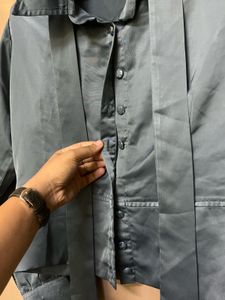 Blue Satin Shirt