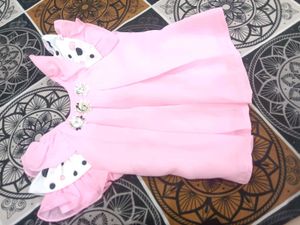Cute Pink Top &amp; Polka Dot Skirt Set