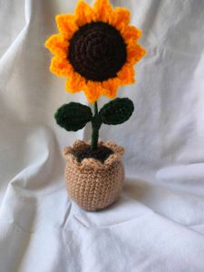Crochet Sunflower Decor
