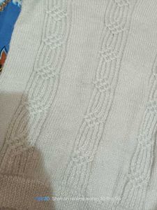 Handmade White Pullover Sweter