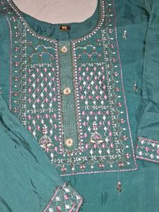Sea Green Embroidered Kurta Set