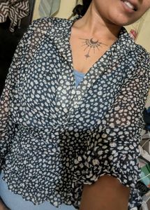 Floral Print Tie-Front Top
