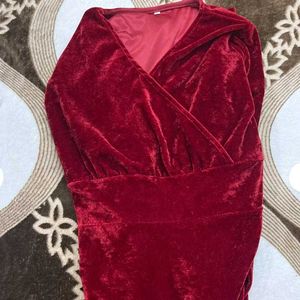 Red Velvet Long Dress (Women&#39;s)