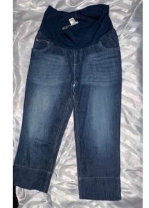 Maternity Cropped Denim pants - Combo of 2 (Size U