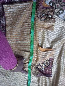 golden shimmer party wear saree