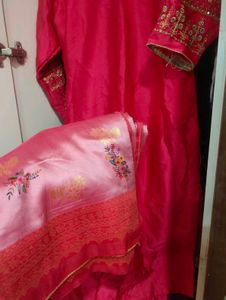Pink Embroidered Kurta