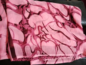 Pink Printed Georgette Sari