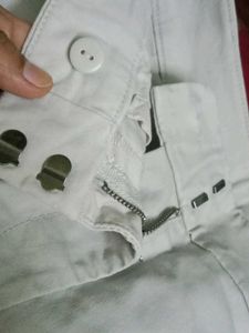 Light Grey Cotton Jeans, Ankle Length