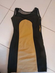 black and yellow dress