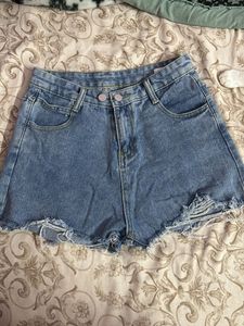 Ripped Denim Shorts