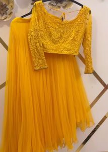 Yellow Embroidered Lehenga Choli