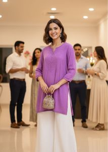 Tunic-chikankari Ombre