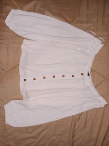 Bershka White Off Shoulder Top