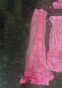 Neted Pink Lehenga Choli Set