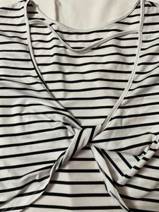 SHEIN Black &amp; White Striped Backless Twist Top