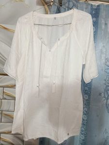 White Tassel Tie Top