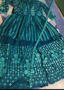 Blue Georgette Gharara Set