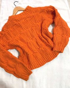 B2G2 🎁Pinterest Oversized Orange Knit Sweater E