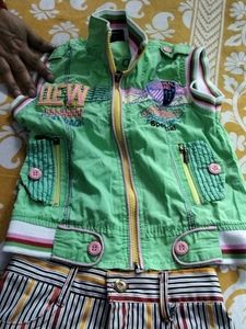 Cute Kids Outfit: Vest &amp; Striped Shorts Set