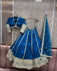 Elegant Teal Lehenga Choli with Dupatta