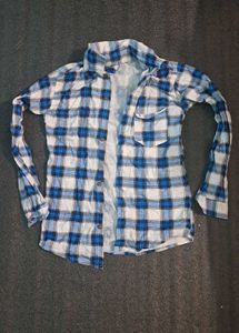 Blue &amp; White Plaid Shirt