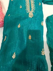 Teal Embellished Salwar Kameez Set