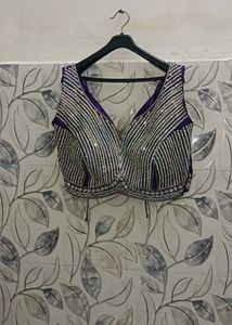 Women Crop Top Skirt, Elegant Purple