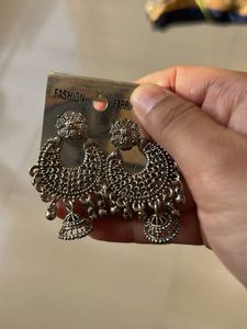 Silver Jhumka Earrings