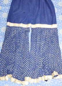 Blue &amp; Gold Embroidered Kurta Set
