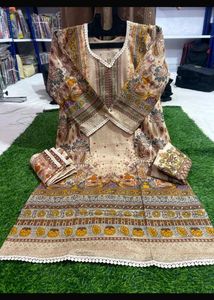 Yellow Printed Kurta Set