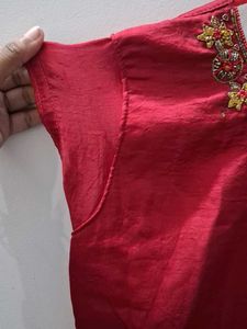 Elegant Maroon Embroidered Dress
