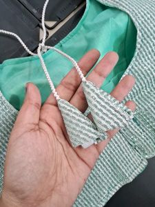 Green Blouse With Tassels