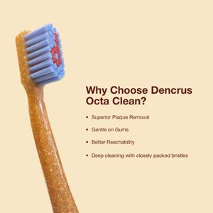 🌿 Dencrus Octa Clean Bamboo Toothbrush (Pack of 3
