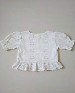 White Floral Eyelet Top
