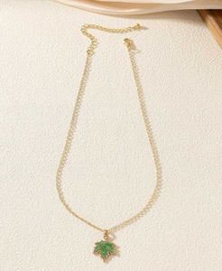 Handmade Green Leaf Shape pendant With Chain ☘️