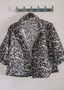 Poco Black Floral Oversized Shirt