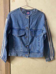 Denim Jacket with Stripes