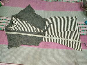 Striped Top &amp; Grey Shrug