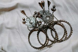 Boho Silver Tone Statement Earrings