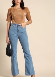 Trendy Light Wash Bootcut Jeans