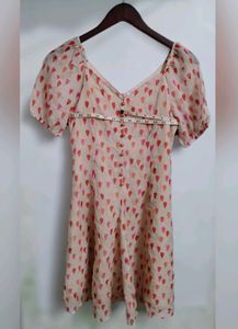 Pink Heart Print Dress (Women)